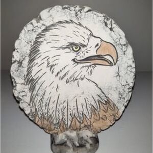SHAPES OF CLAY BY STAN - MT ST HELEN "EAGLE" PLAQUE WITH STAND